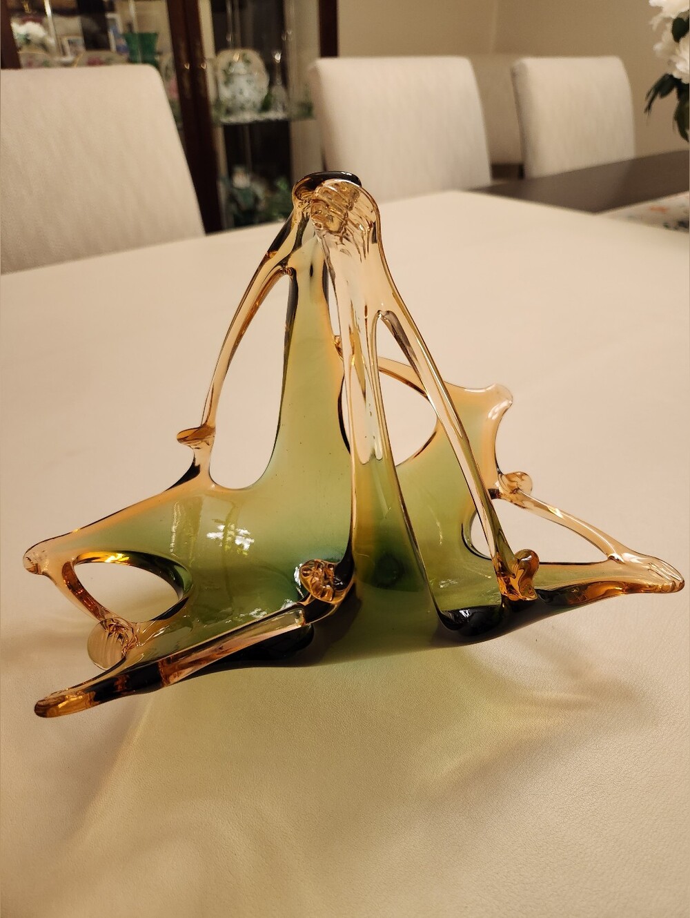 Stretched Art Glass Basket